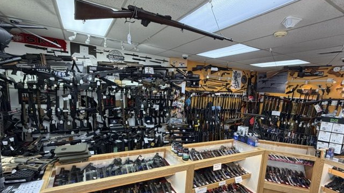Rifles on the shop wall
